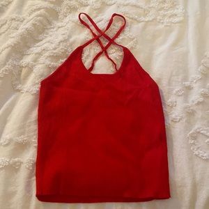 Zara Ribbed Crossover Tank Top